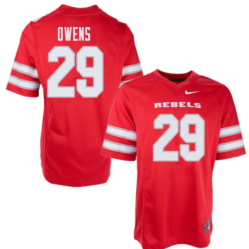 Men's UNLV Rebels #29 Evan Owens College Football Jerseys Sale-Red - Click Image to Close